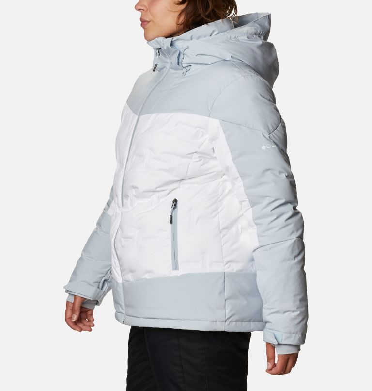 Women's Columbia Wild Card Down Jackets Grey / White | Plus Size CA-QL041